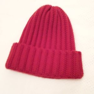 Red Cable Knit Beanie Hat